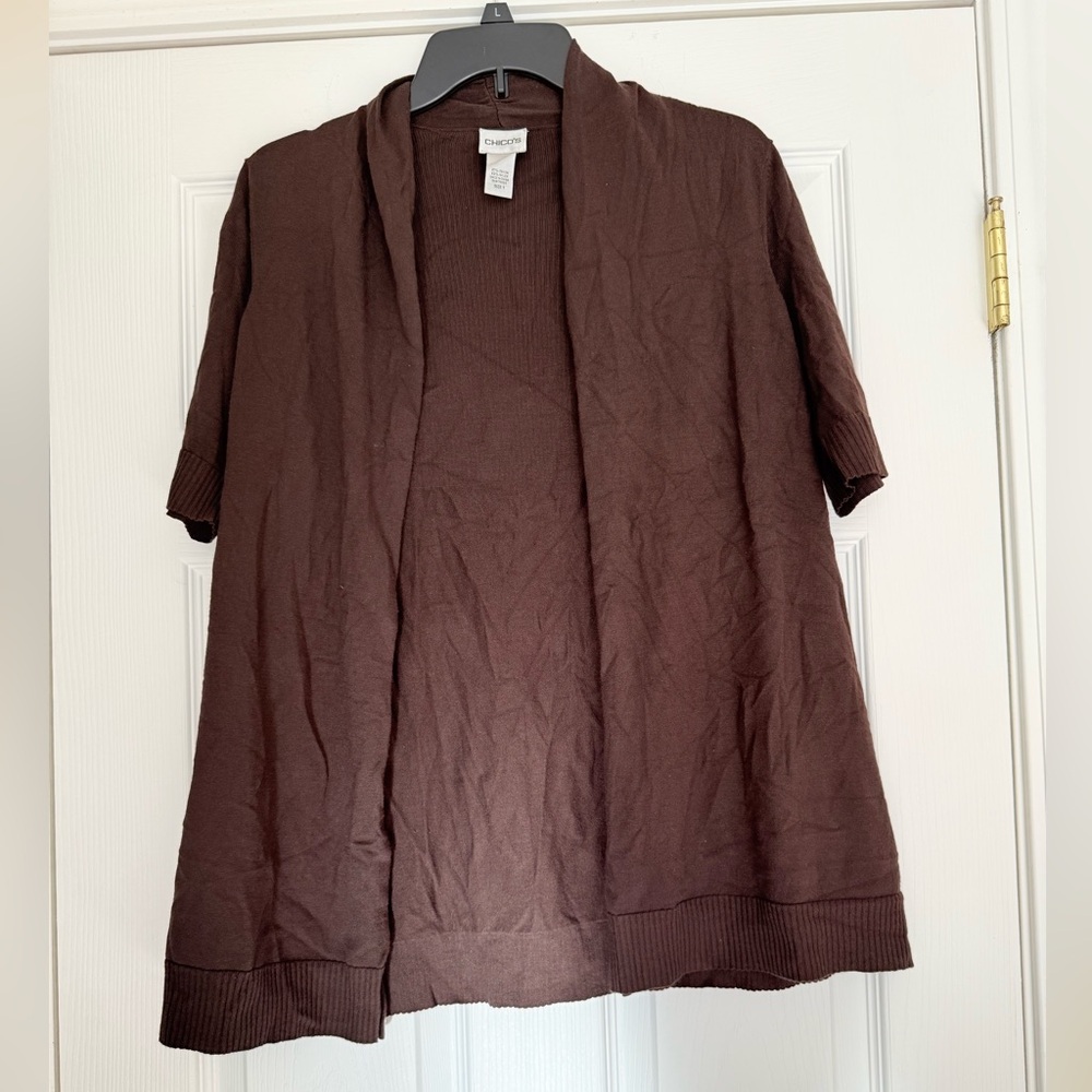 Chico's Brown Open-Front Cardigan